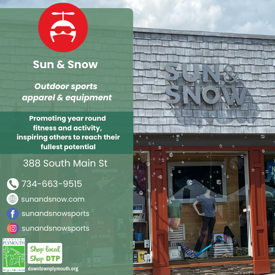 Sun and Snow Downtown Plymouth Michigan 48170